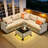 Wahkon Wicker/rattan 5 - Person Wicker Sectional Seating Group with Lighted Coffee Table, Modern Modular Outdoor Conversation Set with Cushions-665485319