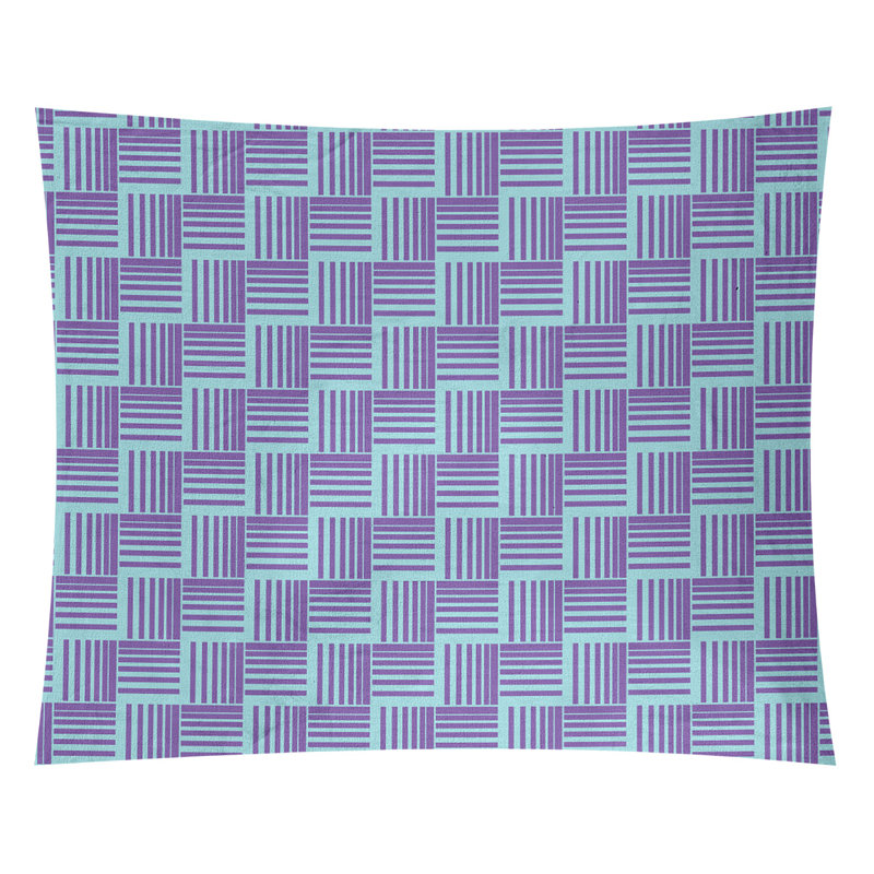 Tapisserie, H 27,5 po x l 37,5 po, Sarcelle / Mauve