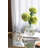 Glass Vase with Gold Floral Motifs - 6"Dia. x 8.5" - Clear/Gold