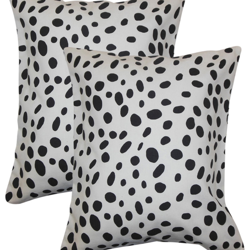 Polka Dots Feather Reversible Throw Pillow