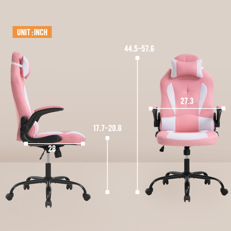 Fauteuil de jeu Alaire, Rose/Blanc