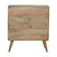 Commode courbée en chêne-ish, 3 tiroirs, pieds nordiques, brun clair-1742295984