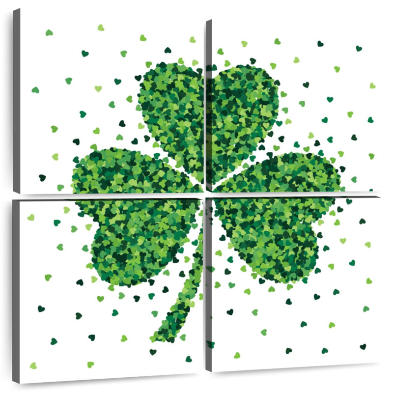 Harnek Hearts Forming Shamrock, 18" H x 18" W