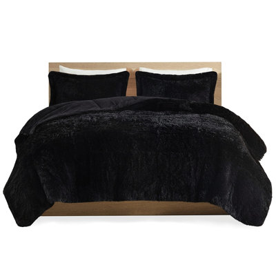 Comforter Mini - , Black , Shaggy Fur Cozy Long Fur, Comfort
