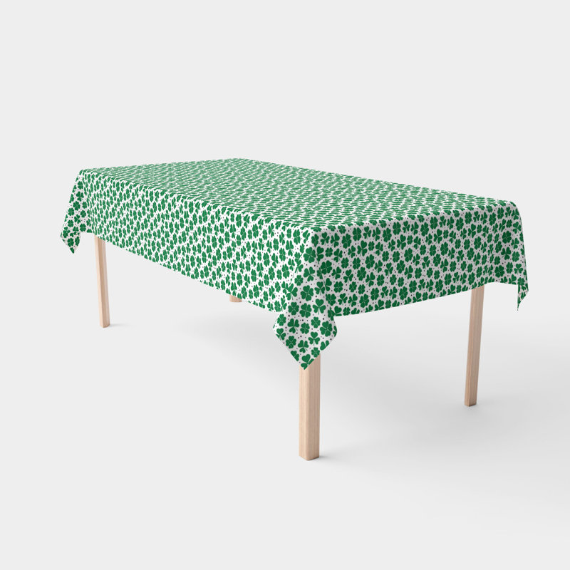 Emeliah  Rectangular Tablecloth, 100% Cotton, St. Patrick's Day Shamrock Decoration, 104" x 52"