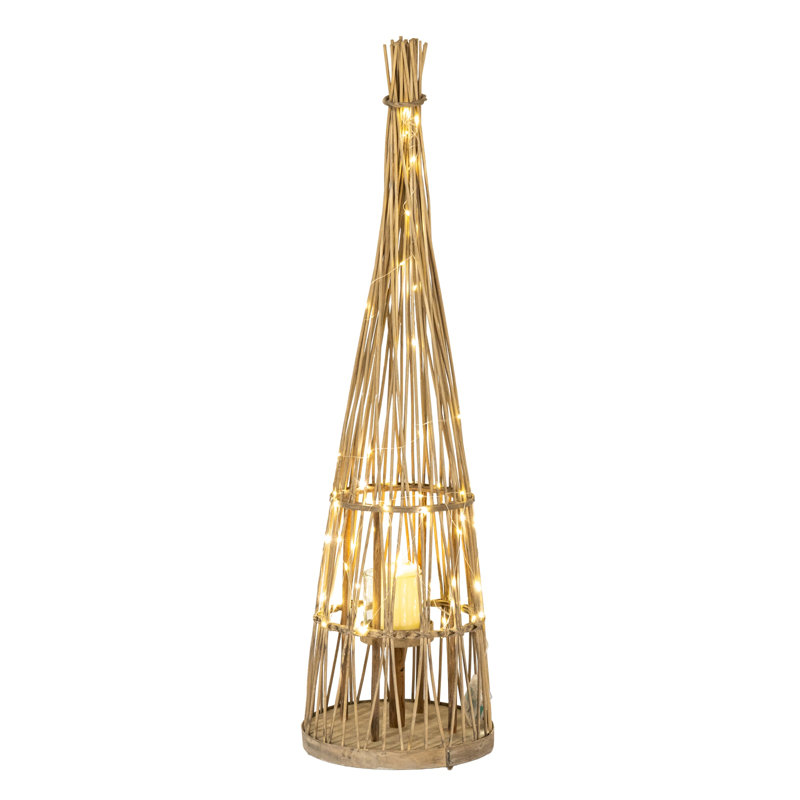 Andrian Wicker Candle Accessories, 90cm H x 25cm W x 25cm D