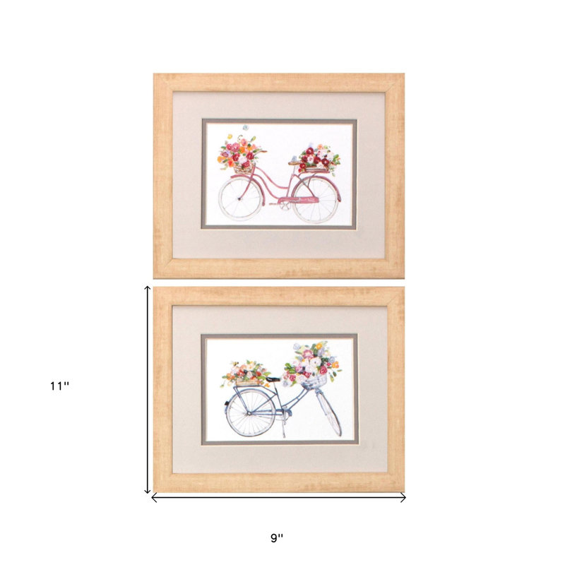 HomeRoots "Ensemble de deux impressions printanières encadrées brunes", 2 pièces