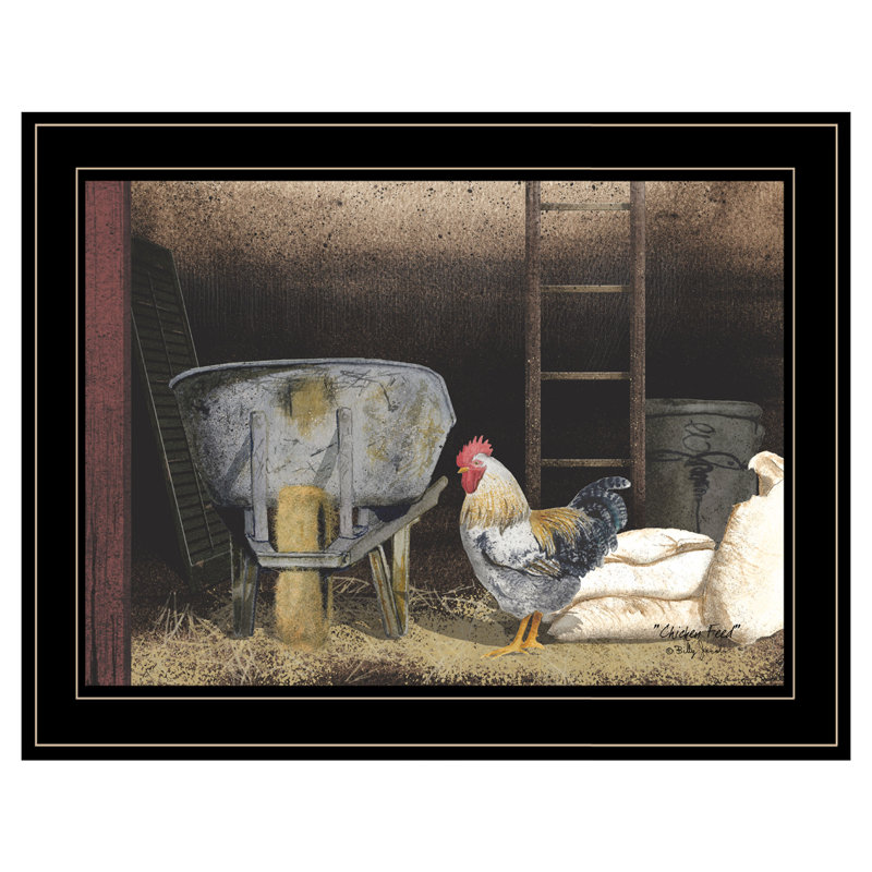 Reproduction d'art encadrée de poulet