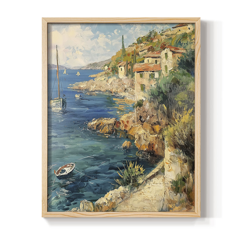 NAUTICAL Series DLxxvII, reproduction encadrée - bois massif, H 21 po x l 17 po, Naturel
