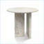 Ensemble de tables basses en marbre naturel pour salon, conception stratifiée, blanc montagne enneigée