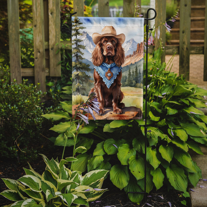 Drapeau Cowboy Welcome Garden, Épagneul du Sussex