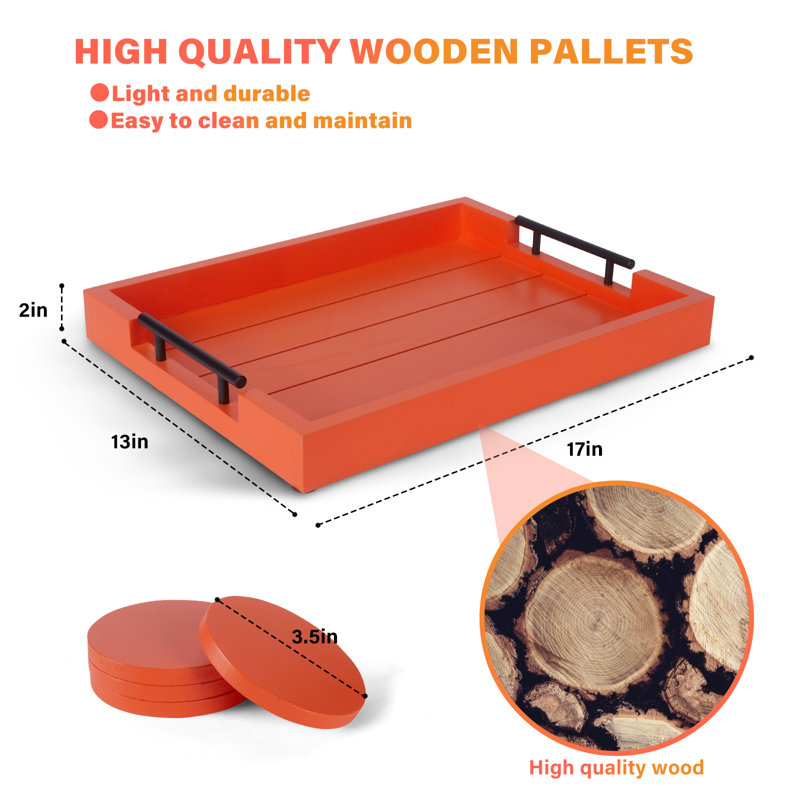 Plateau de service pour repose-pieds, Orange