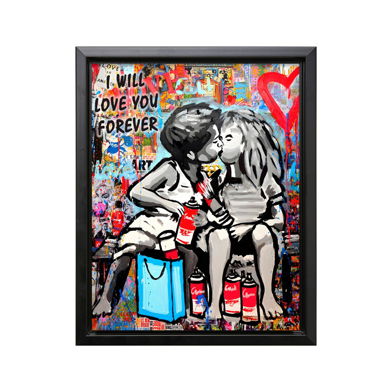 I Will Love You Forever, Black Framed, Canvas, 16"H x 20"W