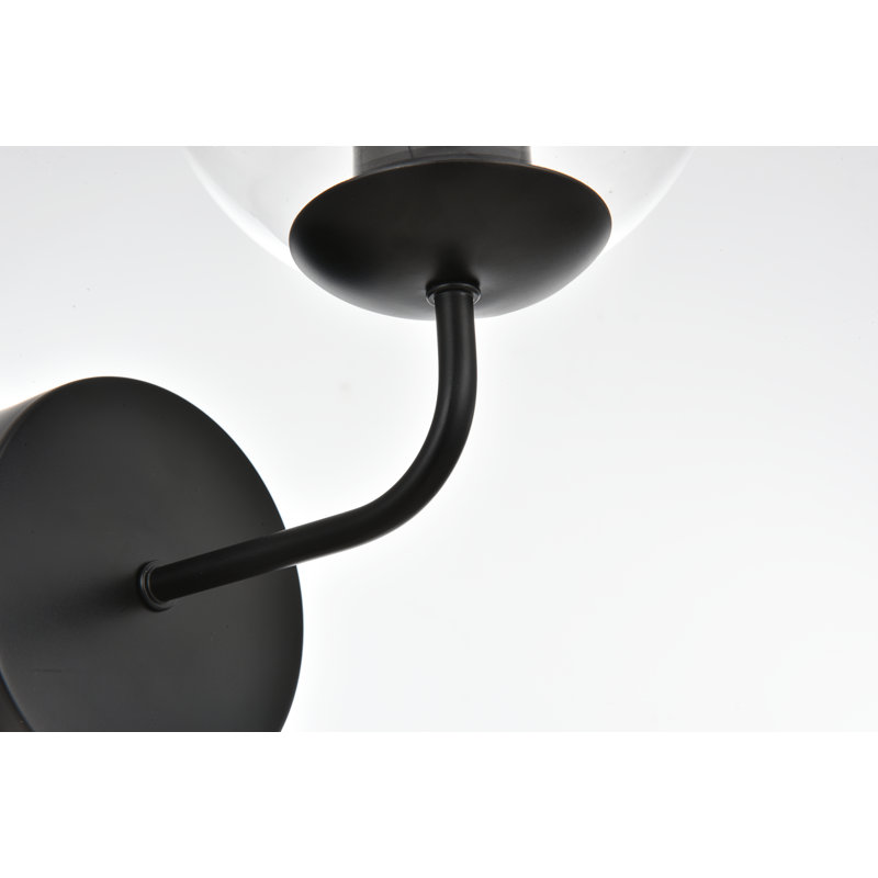 Lumière de meuble-lavabo à intensité variable, Noir, H 10 po x l 19 po x P 19 po, Deux lumières