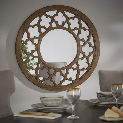 Castellon Wood Round Wall Mirror