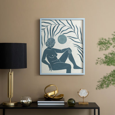 Moon Gazer I, reproduction encadrée - bois massif