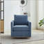 Fauteuil d'appoint pivotant en chenille 30,7 po 30,7 po - Base en bois patiné-129386597