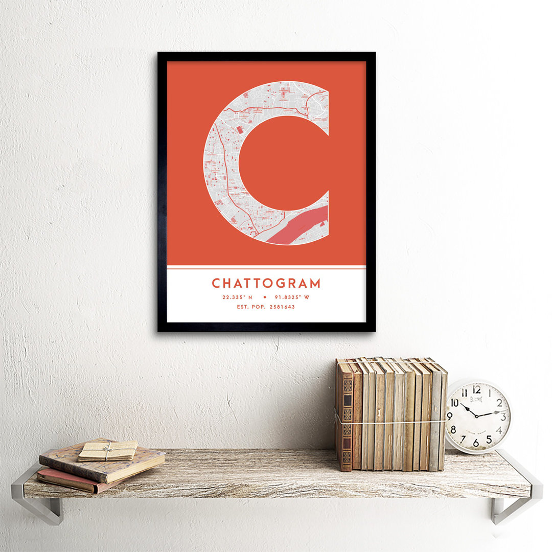 Chattogram Bangladesh City - Single Picture Frame Typography