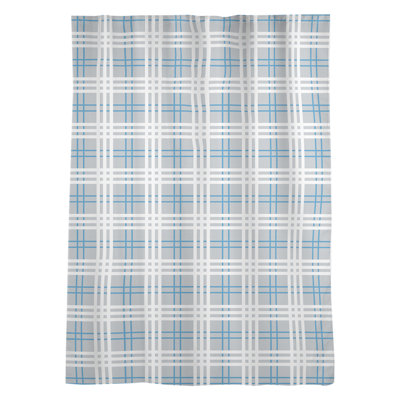 Plaid Sheer Rod Pocket Single Curtain Panel