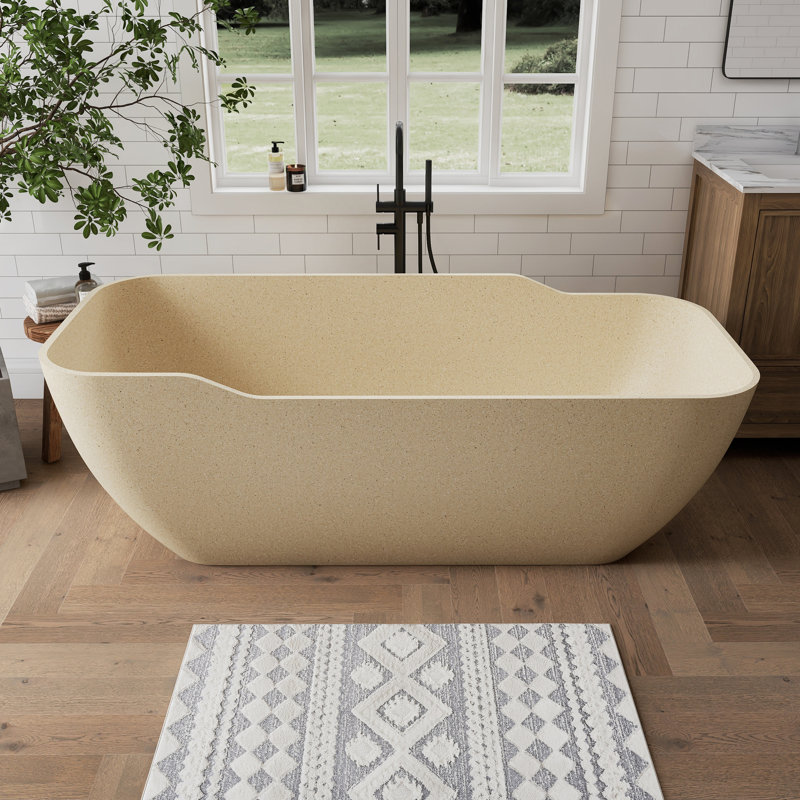 Baignoire de trempage extérieure 71 po Terrazzo, Café au lait
