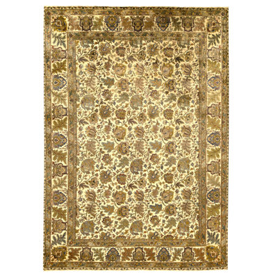 High-Quality Hand-Knotted Cream Area Rug