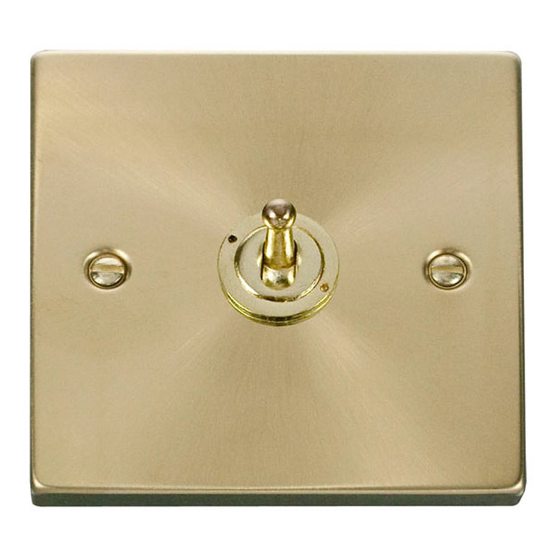 Satin Brass 1 Gang 2 Way 10AX Toggle Light Switch