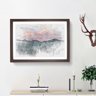 Mountain Divide in Abstract - Picture Frame Drawing Print