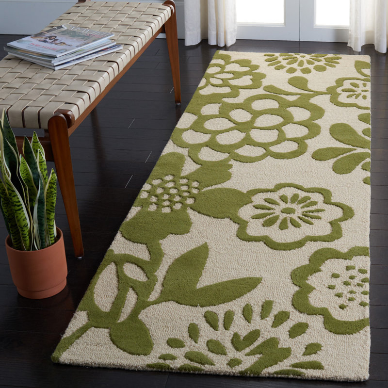 Tapis beige en laine touffeté à la main Chanler, Tapis de couloir 2 pi 6 po x 8 pi
