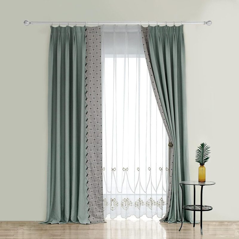 120cm Straight Tension Shower Curtain Rod & Hook Set, Brushed Nickel