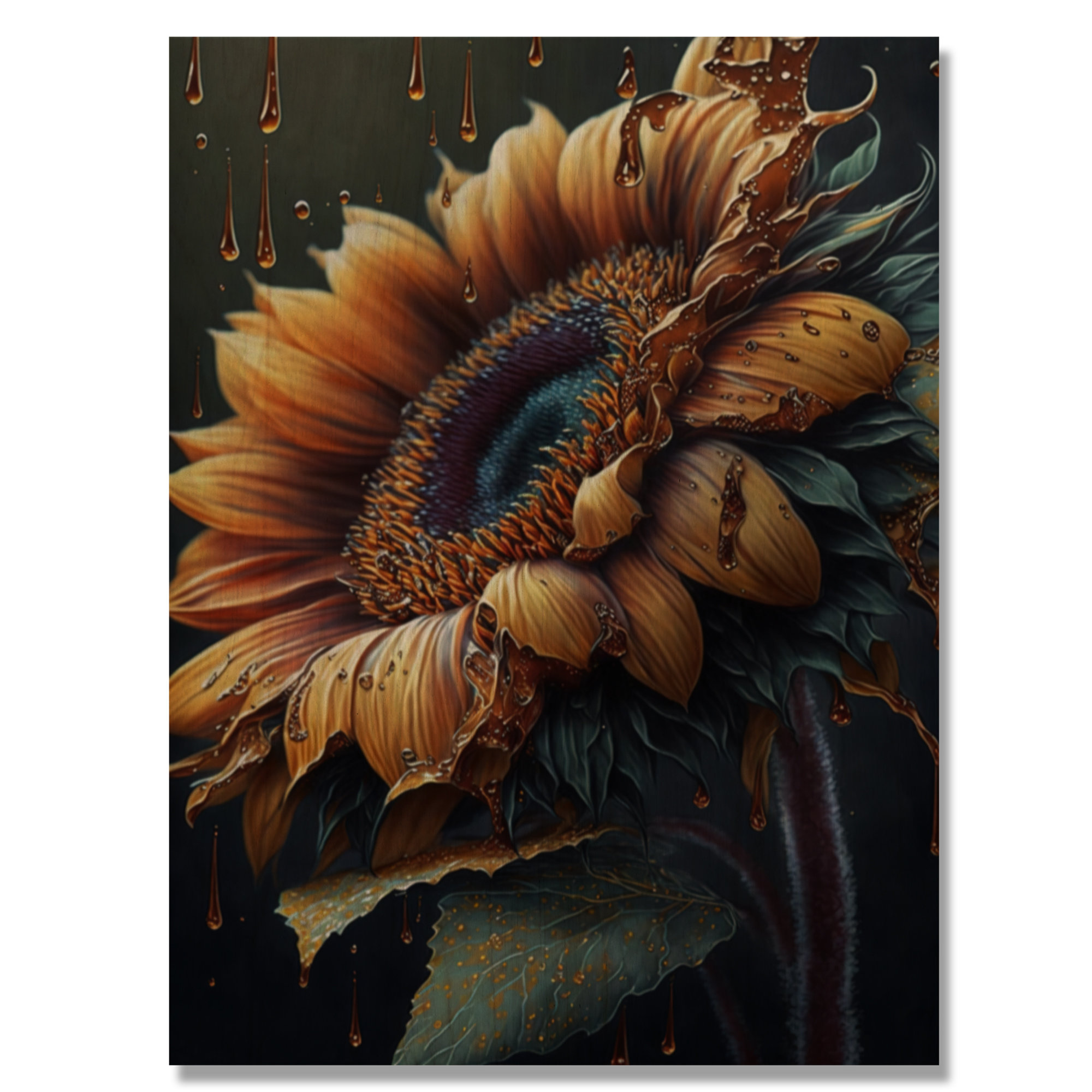 sunflower realistic painting