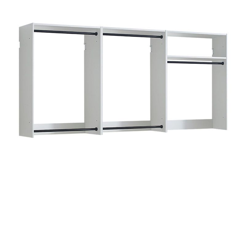 Devi Wall Mounted Wood Closet System, White