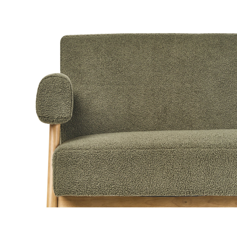 Living Room Set Drumheller Boucle, Light Yellow Wood, Green