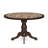 3-Pc Mid Century Dining Set Include a Table with Rippled Sand Marble Pattern Tabletop and 2 Mahogany Faux Leather Chairs, Mahogany-1242850335