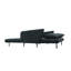 Causeuse convertible en tissu noir avec coussins 61 po Lawson