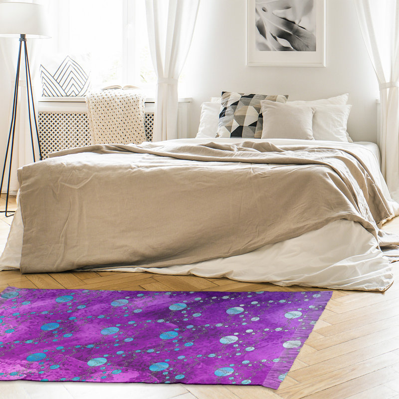 Tapis mauve à motif de planètes et d'étoiles Mcguigan, Non