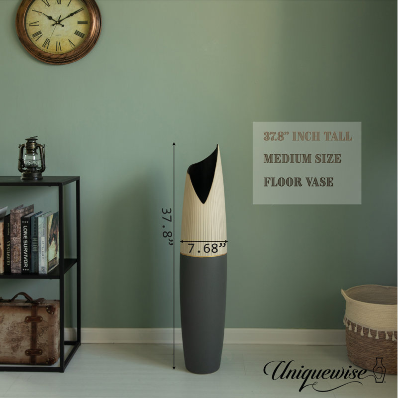 Handmade Ceramic Floor Vase, 37" H x 7" W x 7" D