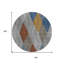Tapis rond lavable intérieur / extérieur gris 8 pi Argyle