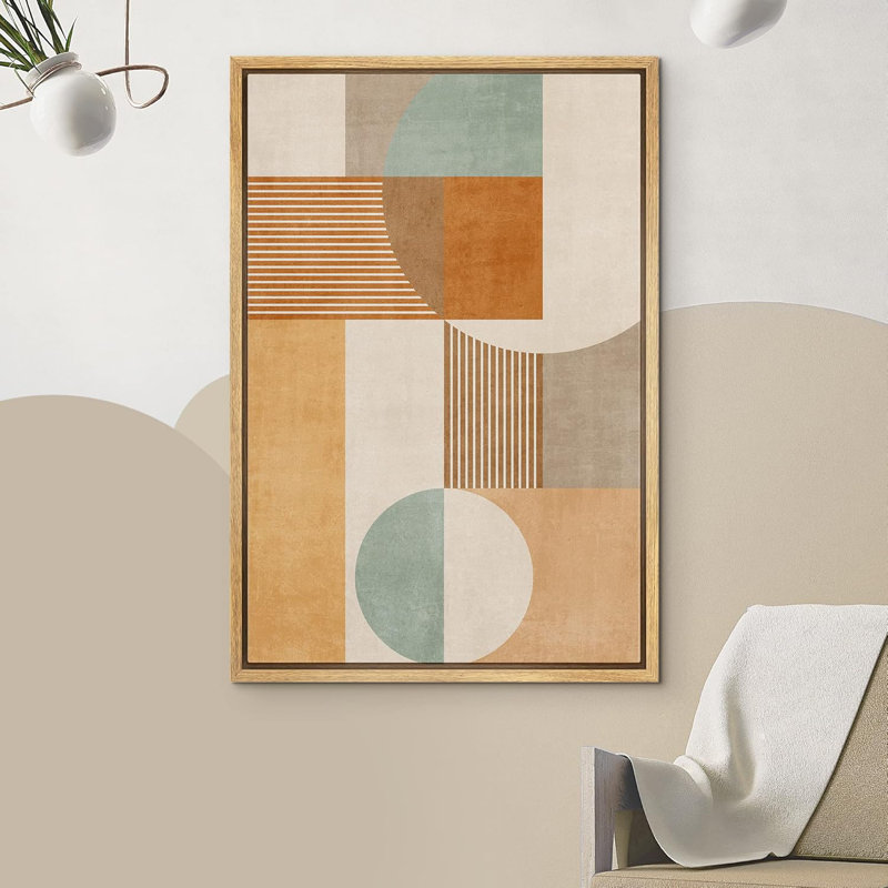 Forme Mid-Century Polygones Mid-Century, formes géométriques abstraites Boho, H 36 po x l 24 po, Naturel