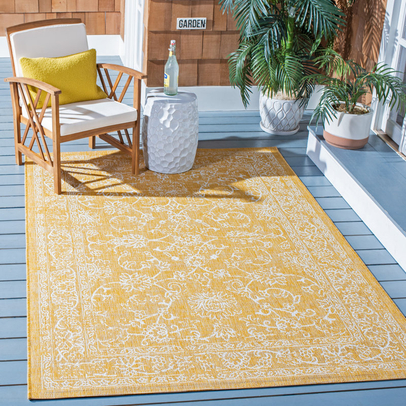 Cyrina Performance Oriental Indoor/Outdoor Area Rug, Rectangle 6'7" x 9'6"