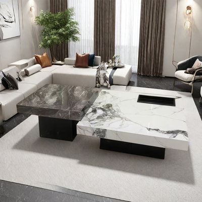 Ensemble de tables basses Modern Rock Plate