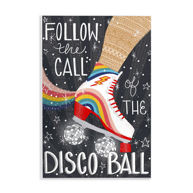 «Follow The Call of Disco Ball», plaque murale par Emiko Rainbow, H 15 po x l 10 po