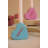  Set of Three Clay Taper Candle Holders Valentine Heart Design Decorative Tabletop Decor Accent Multicolor Distressed Finish