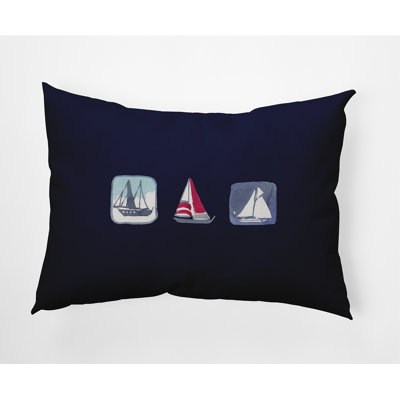 Boat Trio Reversible Throw Pillow