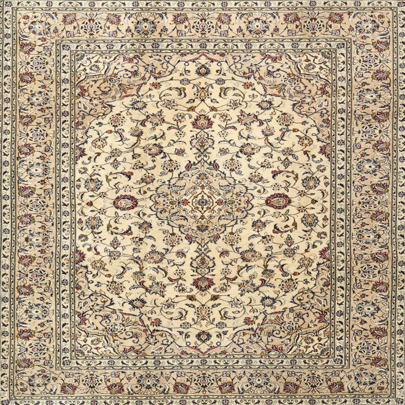 Tapis beige/noir traditionnel Borlänge, Carré 5 pi