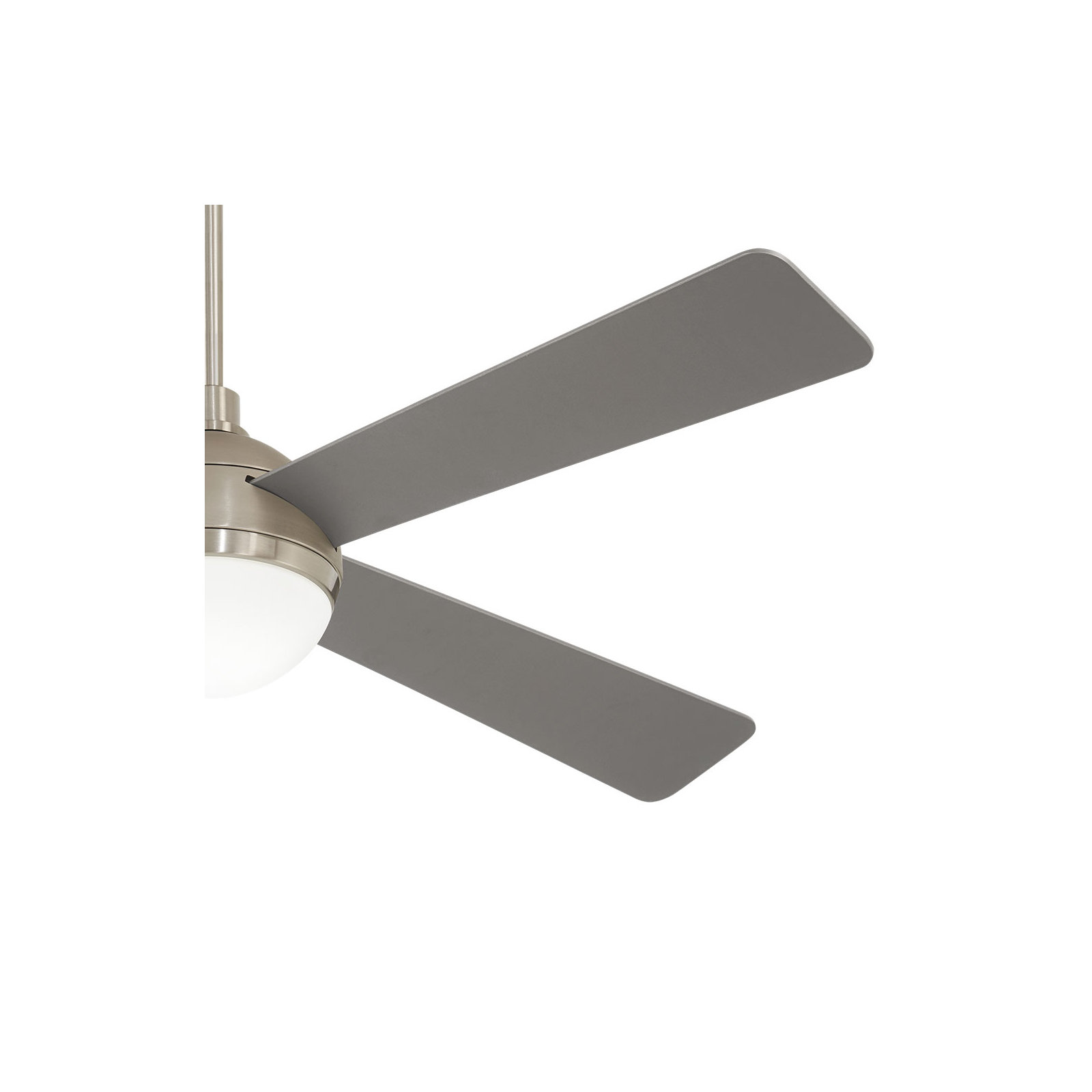 54" 4 - Blade LED Standard Ceiling Fan with Remote Control and Light Kit Included, Brushed Steel with Silver Blades