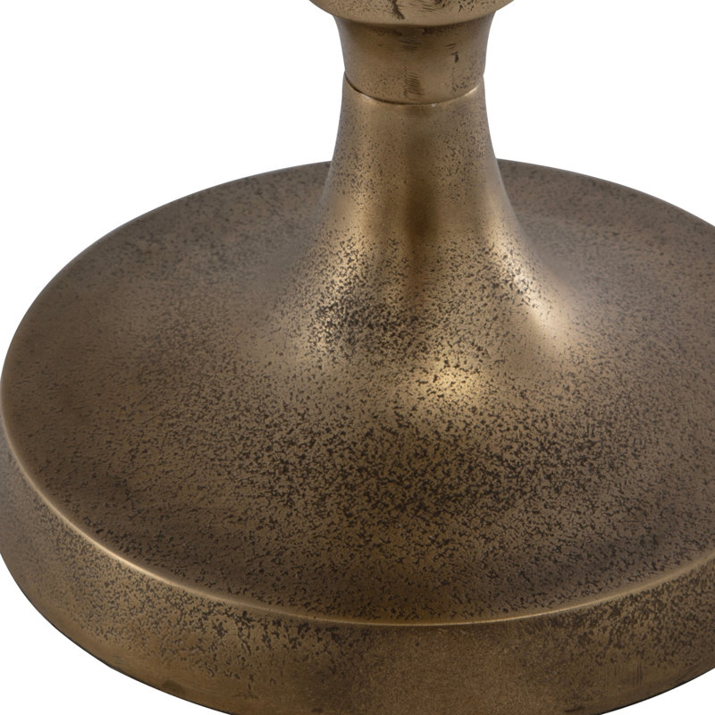 Antique Brass Round Aluminum Pedestal Drink Table