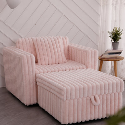 44.9" Modular Single In Pink - Comfortable & . Materials. Detachable Cushions For Cleaning. Hydraulic Lift Storage. 2 Home Microfiber Upholstery Metal Frame. Storage . Modern Stylish. Living Area