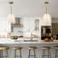 Luminaire suspendu moderne à 1 lumière avec abat-jour en verre givré blanc laiteux de 7,87 po pour îlot de cuisine-758765346-759335476