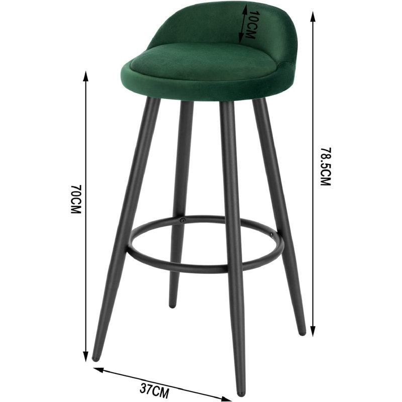 Askern Upholstered Counter Stool, Dark Green