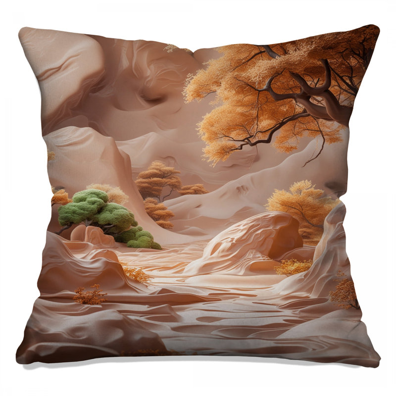 Coussins décoratifs à motif de paysage d'automne surréel, 16 x 16 pouces